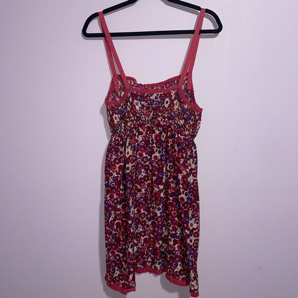 Free People Silk Babydoll Sundress Women L Pink Smocked Boho Preppy Beach Resort - Picture 4 of 8
